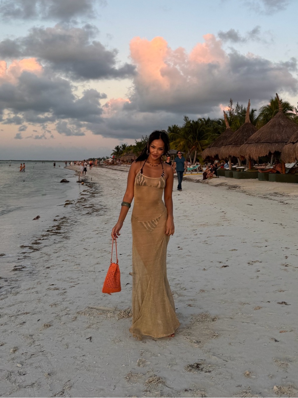 Sheer gold Maxi Cover-Up Dress – Women